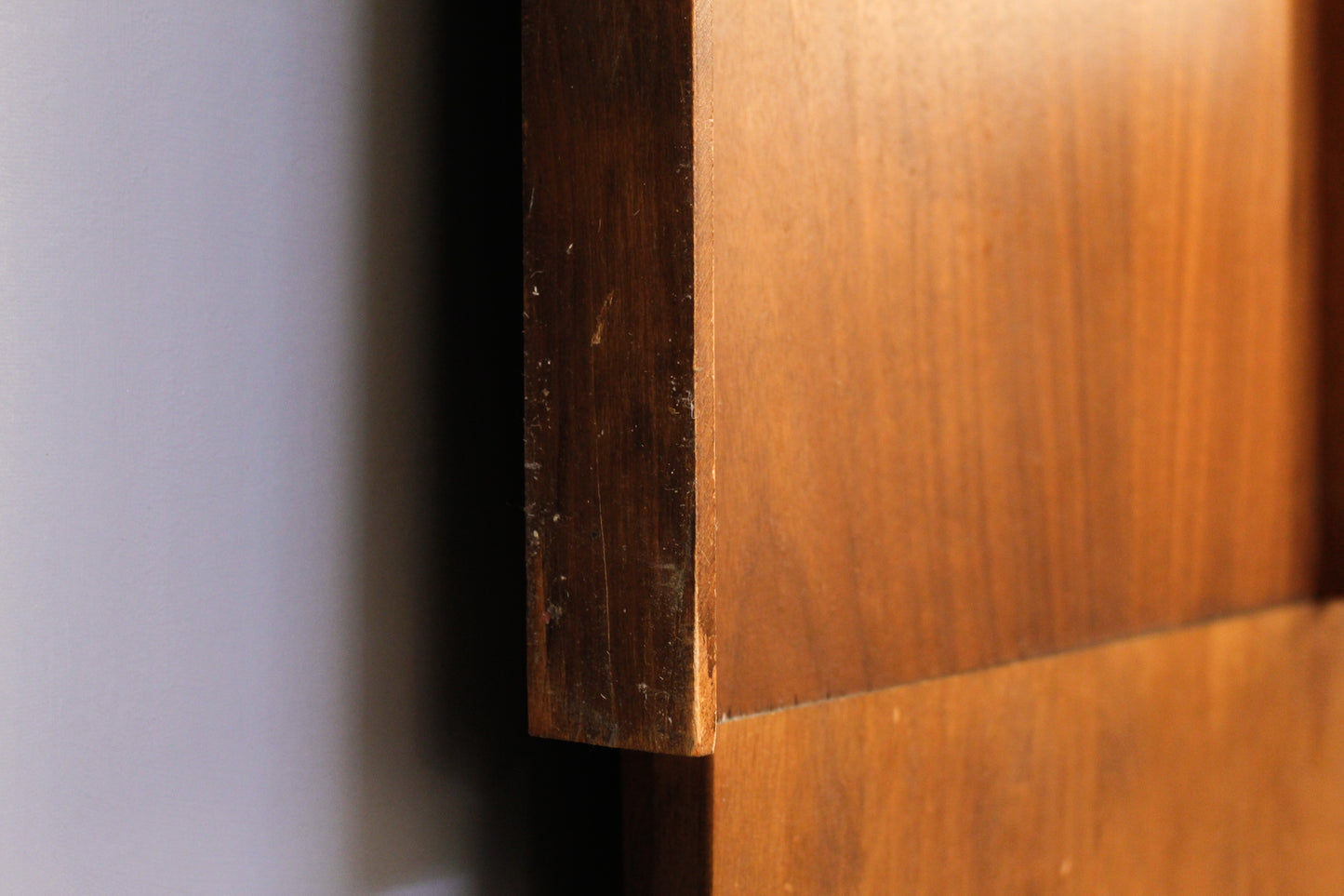 Tall Mid Century Brutalist Walnut King Headboard - ONLINE ONLY