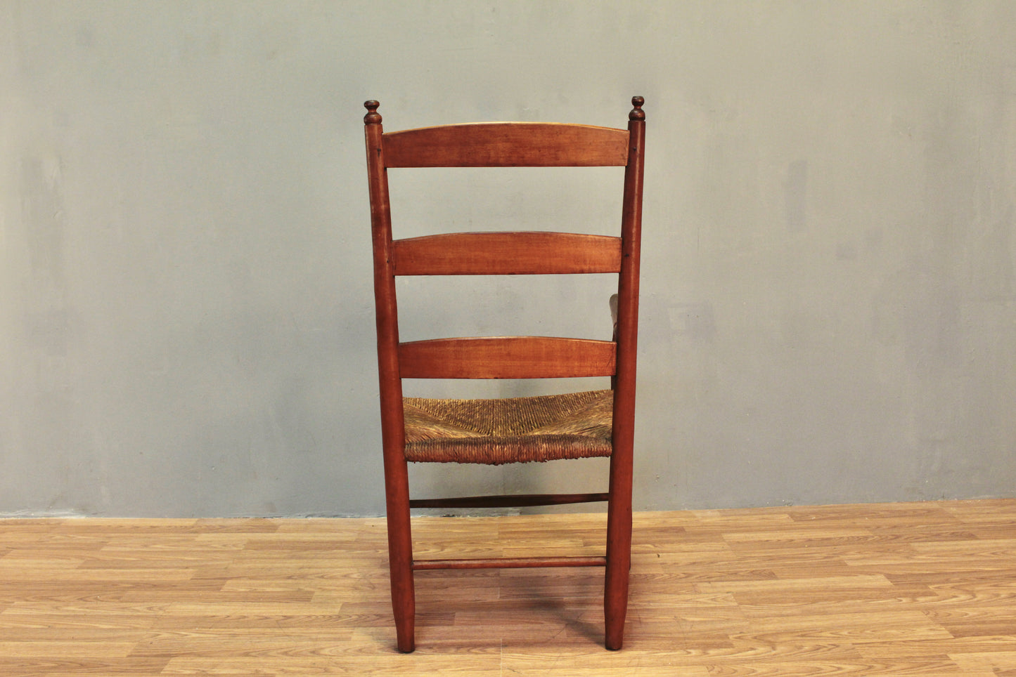 Farmhouse Maple Ladderback Rush-Seat Armchair