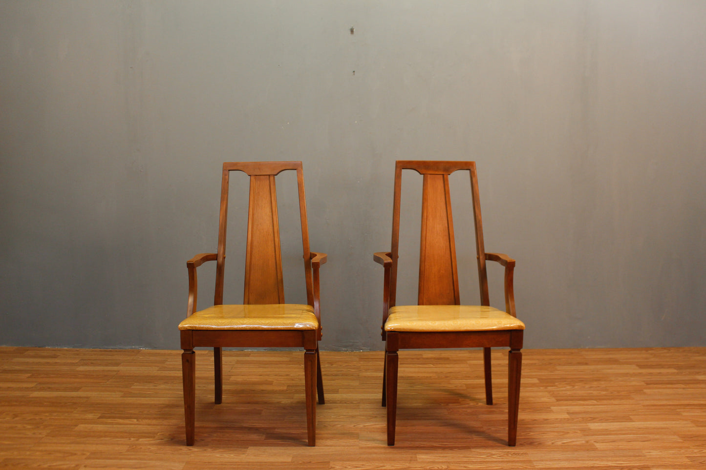 Mid Century Walnut & Marigold Armchair