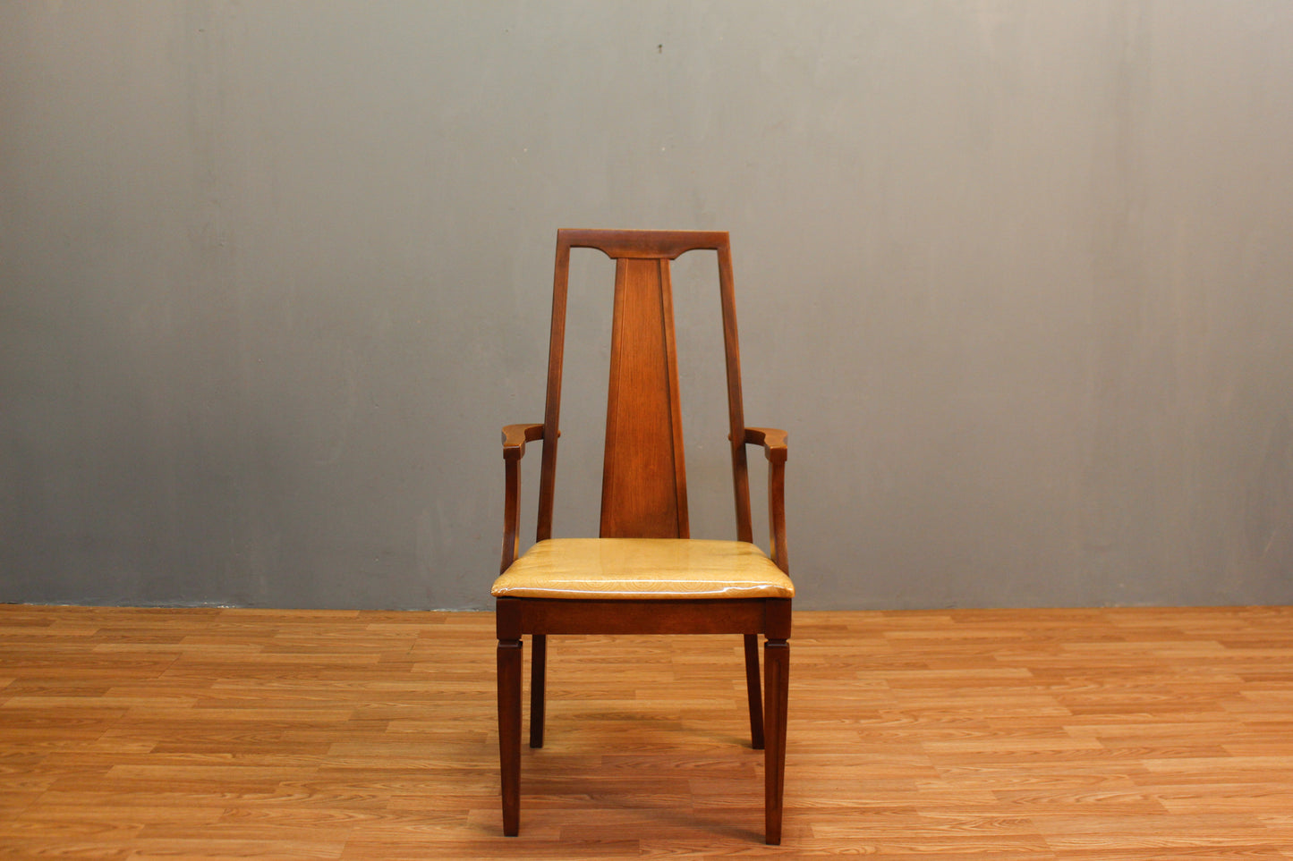 Mid Century Walnut & Marigold Armchair