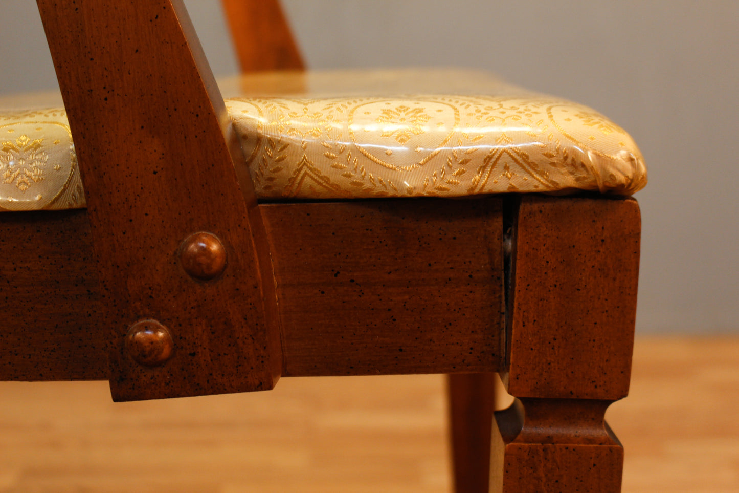 Mid Century Walnut & Marigold Armchair