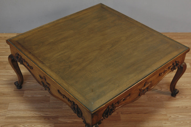 Large Provincial Glass-Top Coffee Table - ONLINE ONLY