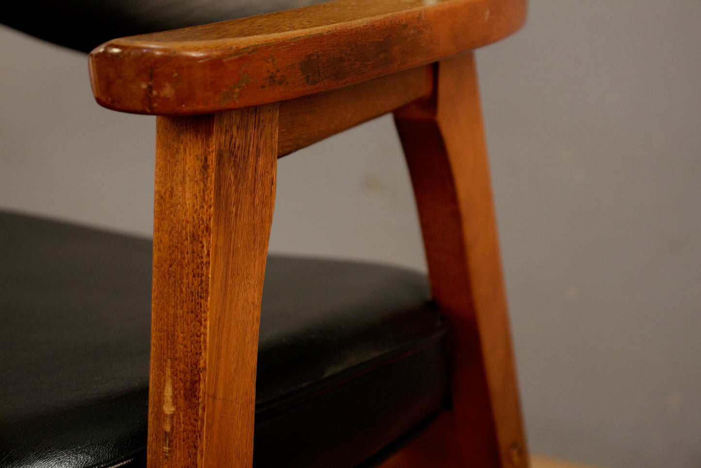 Mid Century Black Vinyl Armchair F