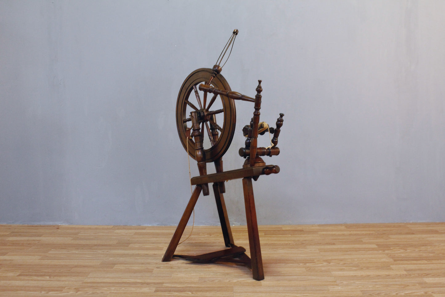 Antique Carved Spinning Wheel - ONLINE ONLY