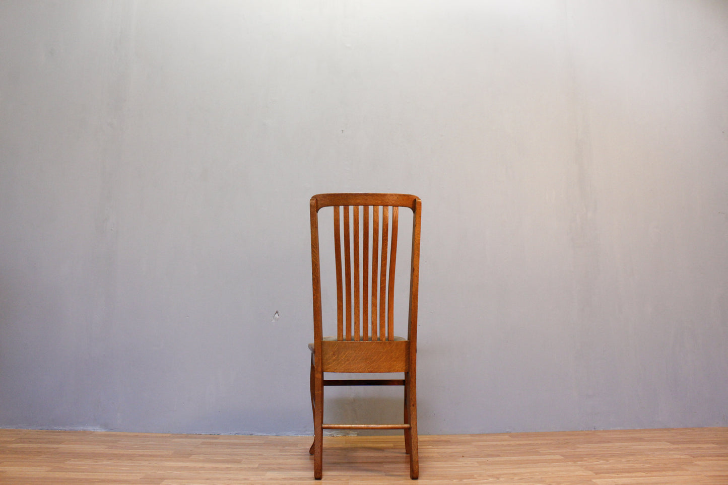 Oak & Gray Velveteen Side Chair