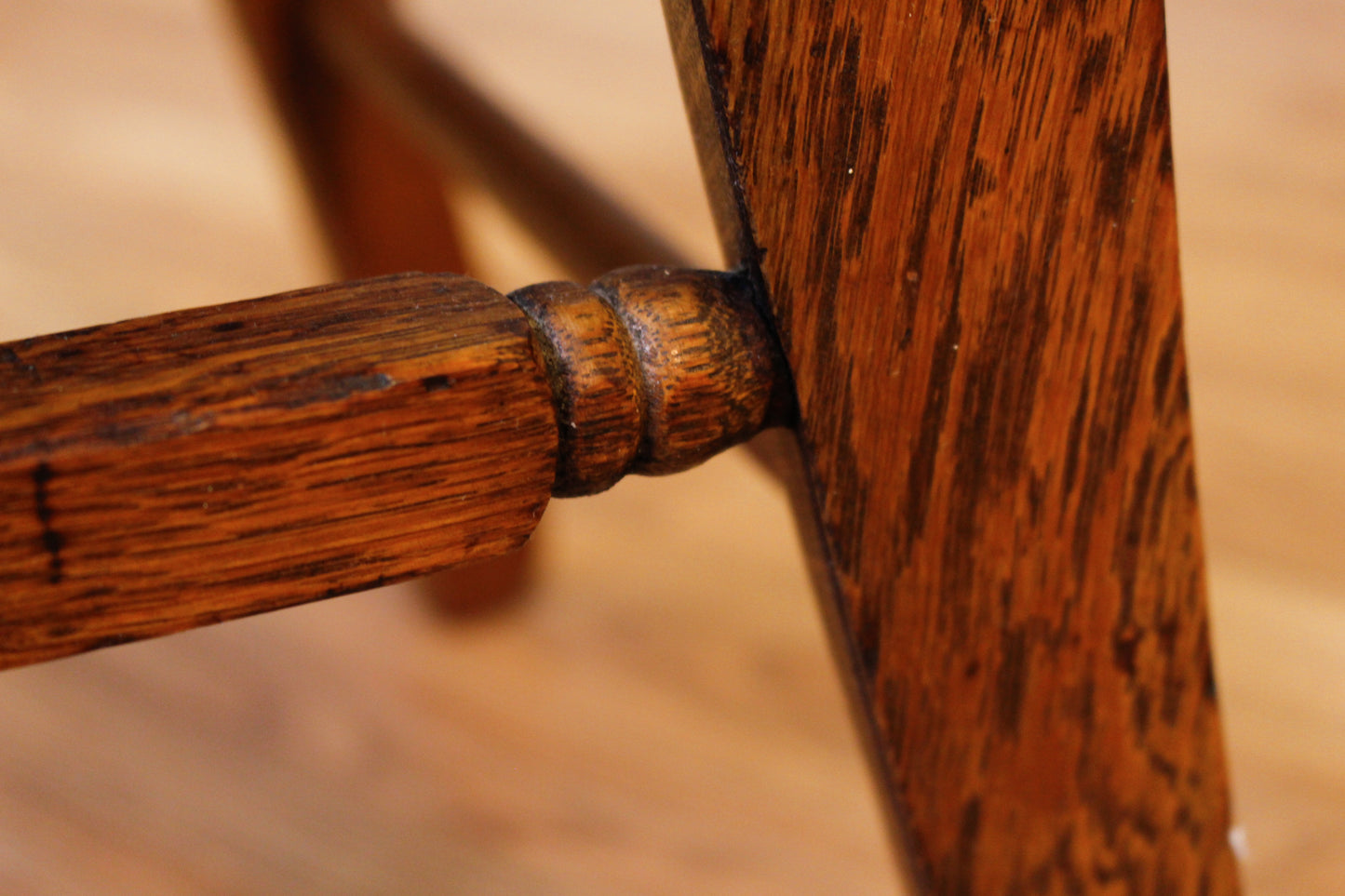 Oak & Gray Velveteen Side Chair