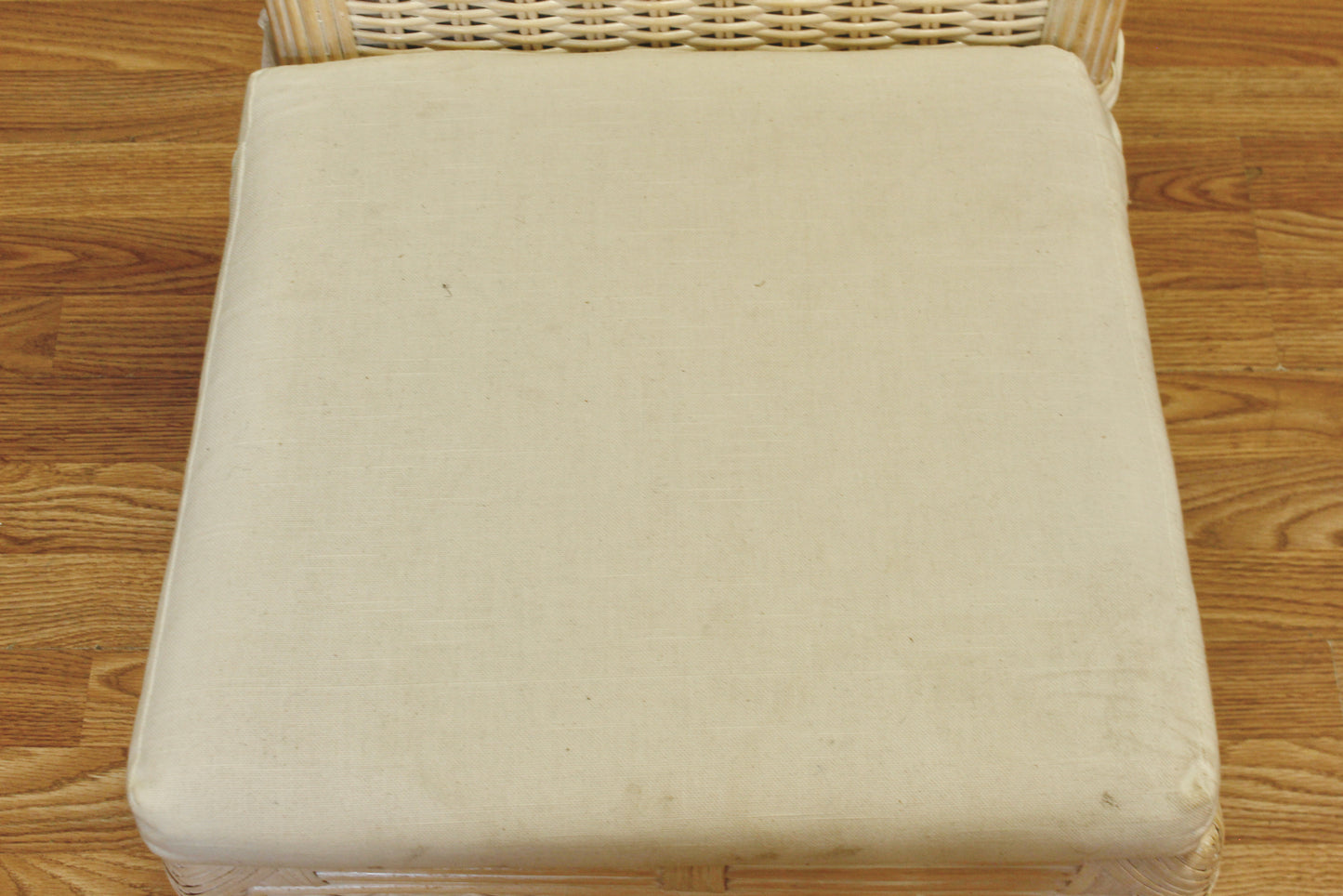 Simple White Wicker Side Chair