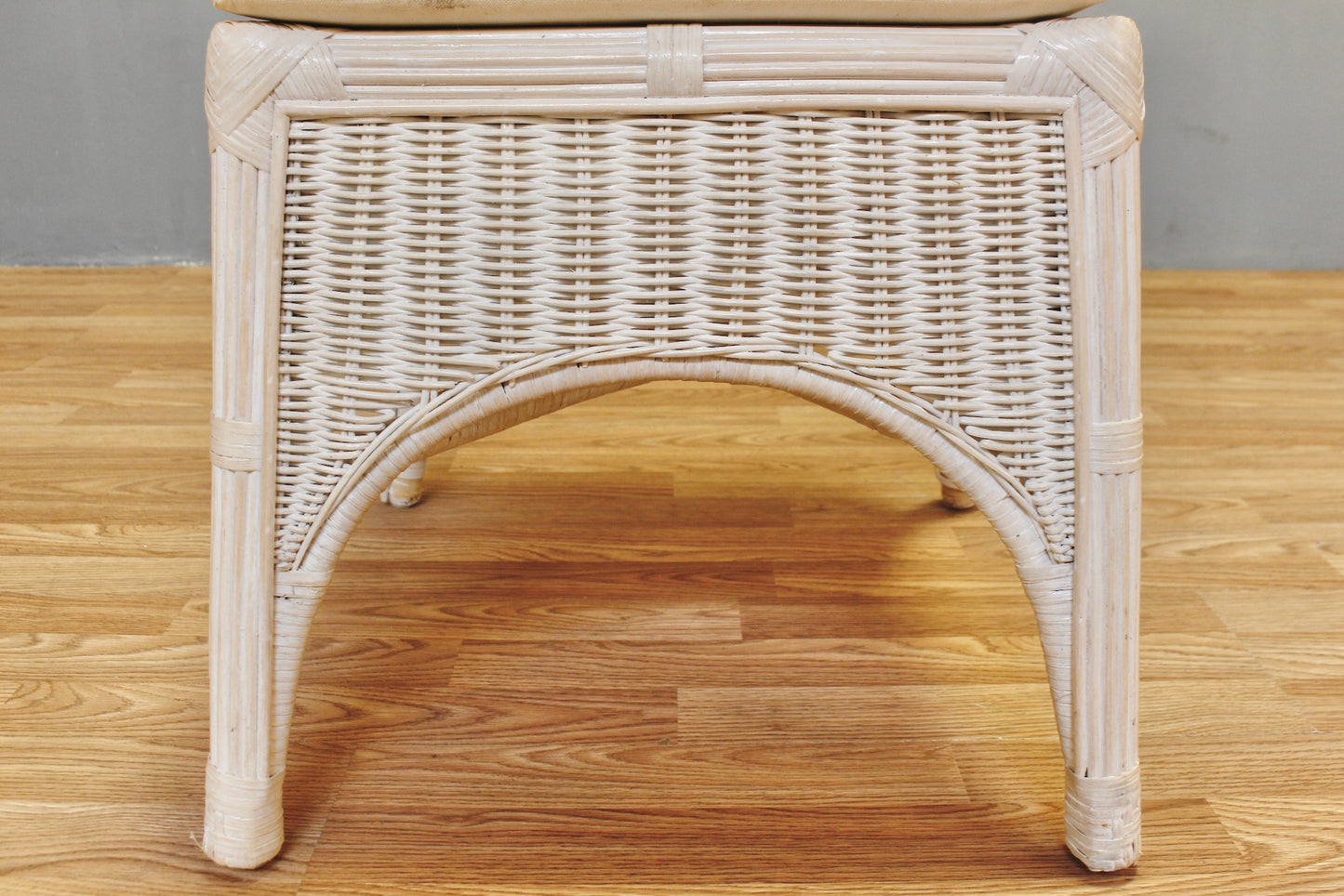 Simple White Wicker Side Chair