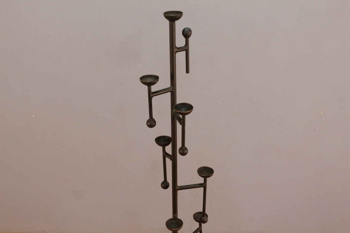 Tall Mid Century Brutalist Iron Candelabra
