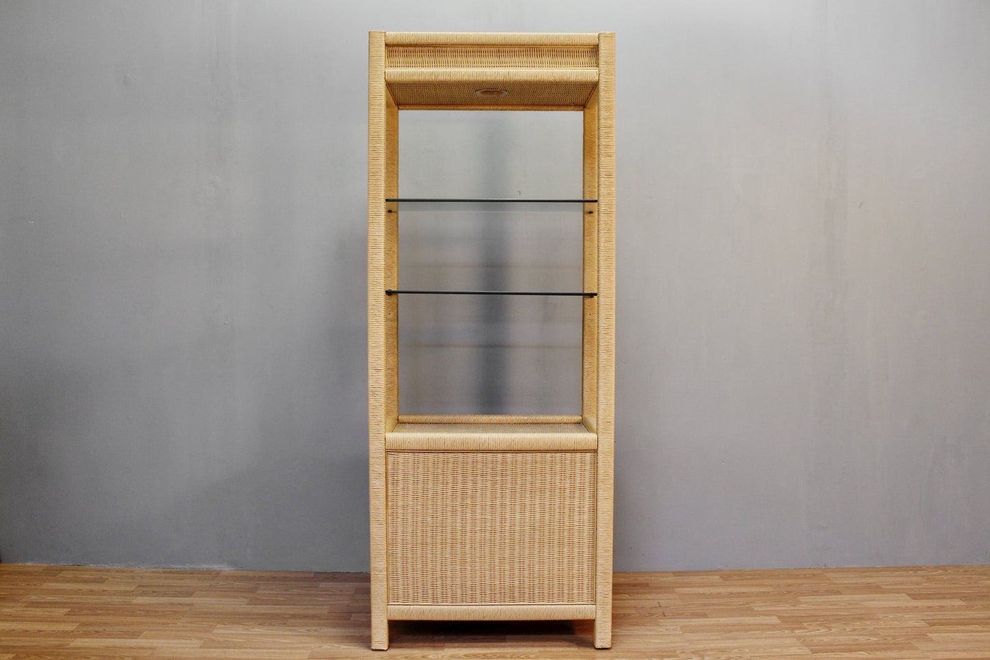 Wicker & Glass 3-Drawer Wall Unit - ONLINE ONLY