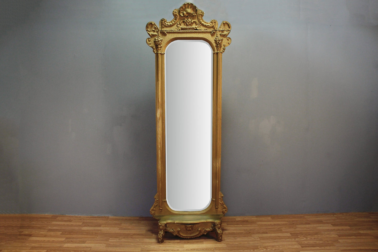 Extra-Tall Antique Gilded Standing Mirror