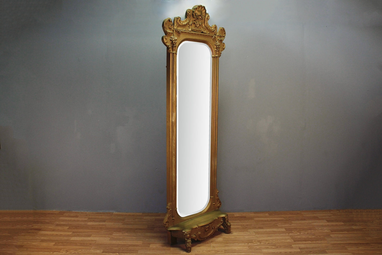 Extra-Tall Antique Gilded Standing Mirror