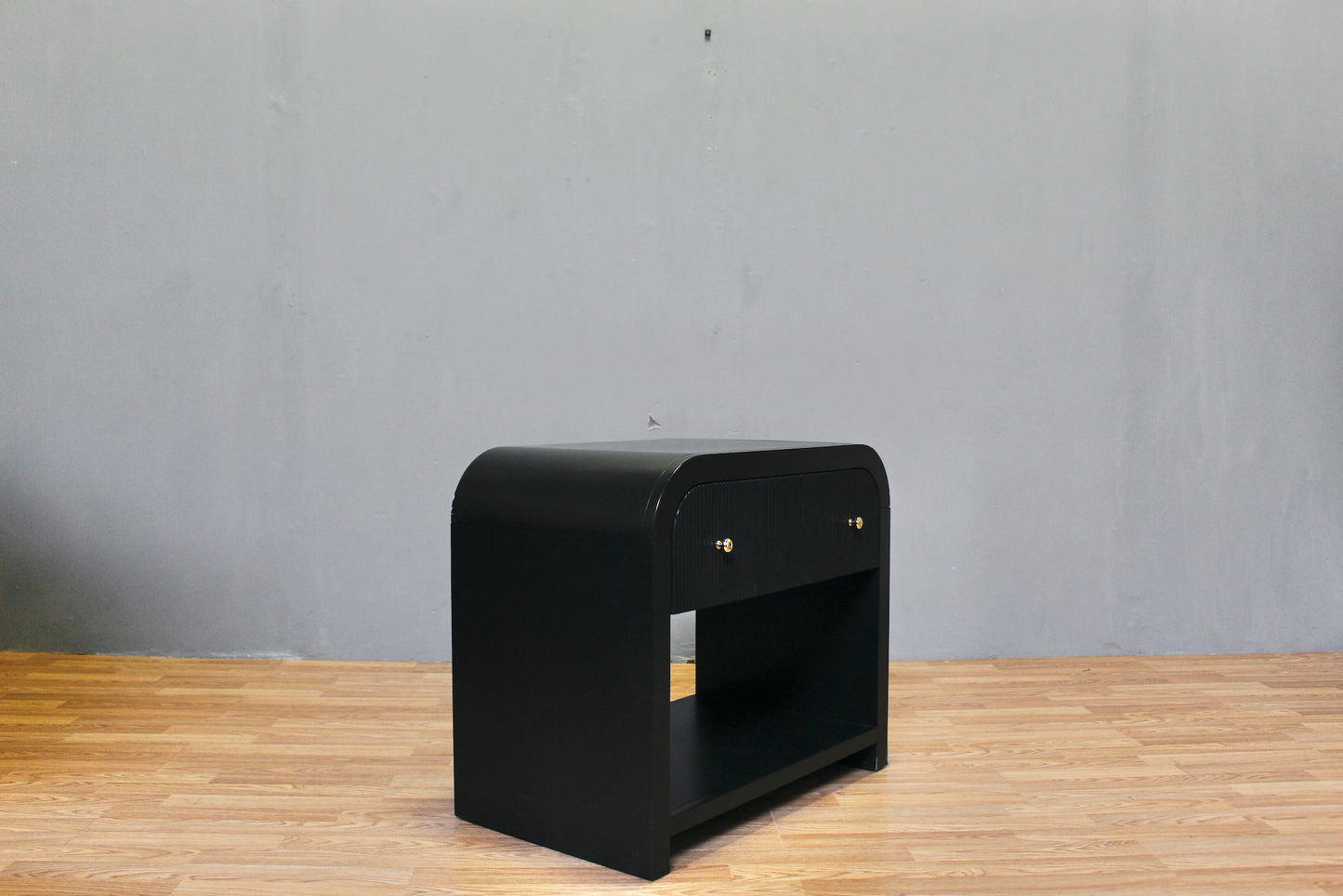 Modern Black Waterfall End Table