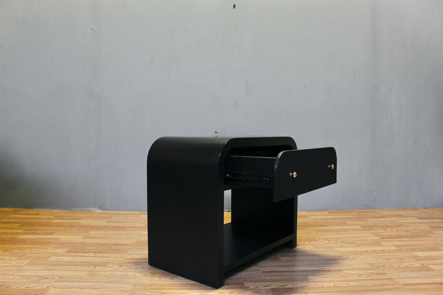 Modern Black Waterfall End Table