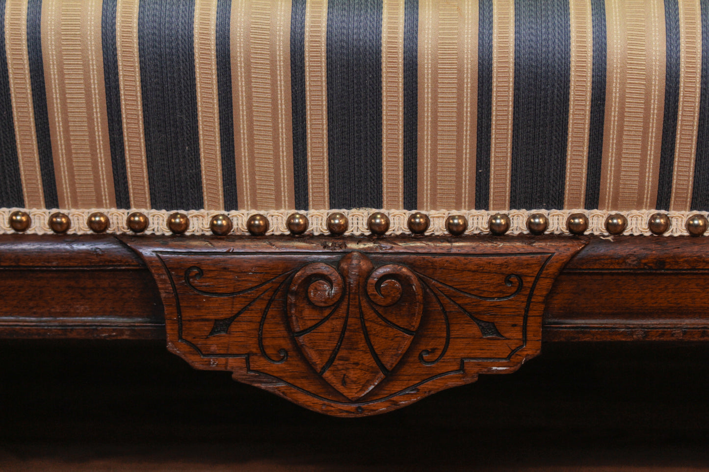 Victorian Blueberry & Cream Striped Sofa - ONLINE ONLY