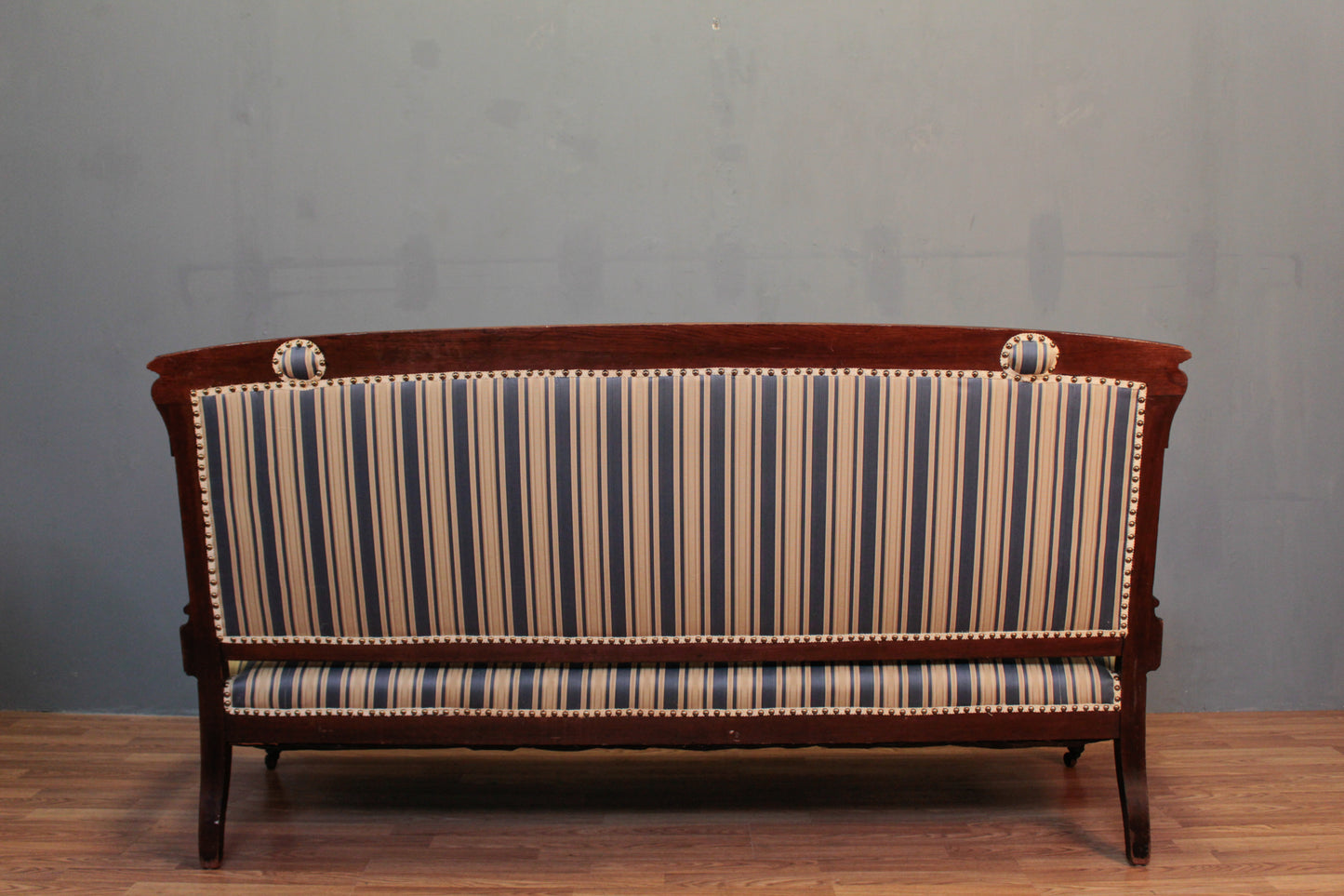 Victorian Blueberry & Cream Striped Sofa - ONLINE ONLY