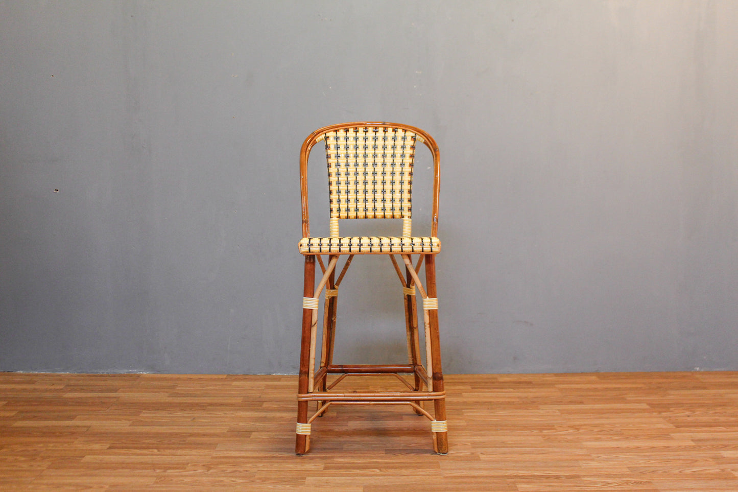 Classic Mid Century Wood & White Side Chair
