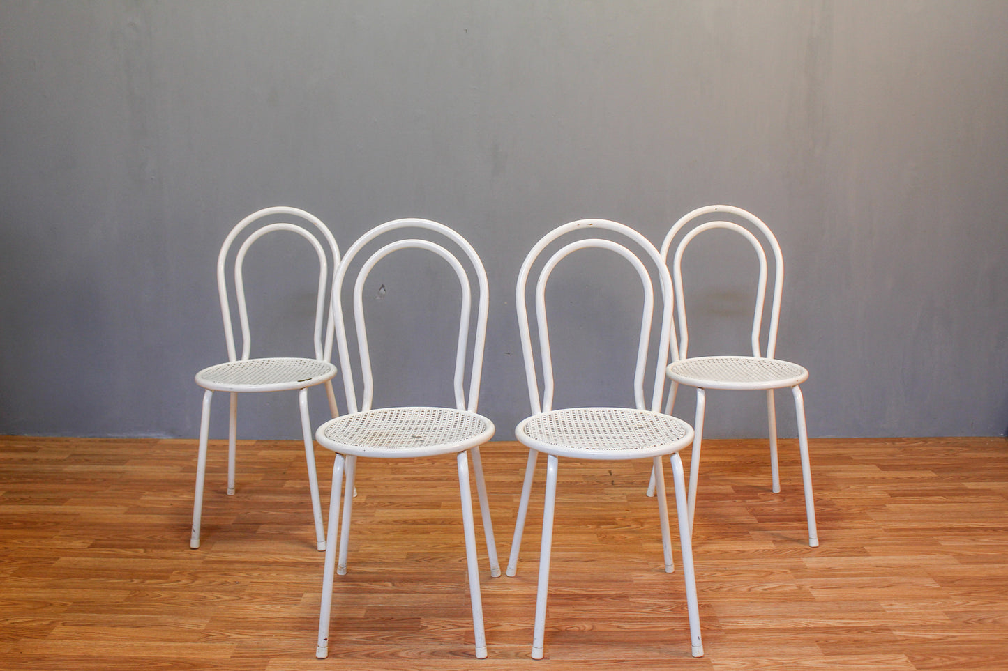 White Metal Bistro Side Chair