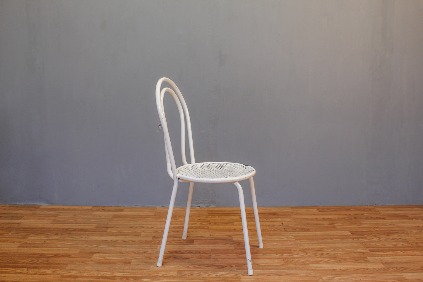 White Metal Bistro Side Chair