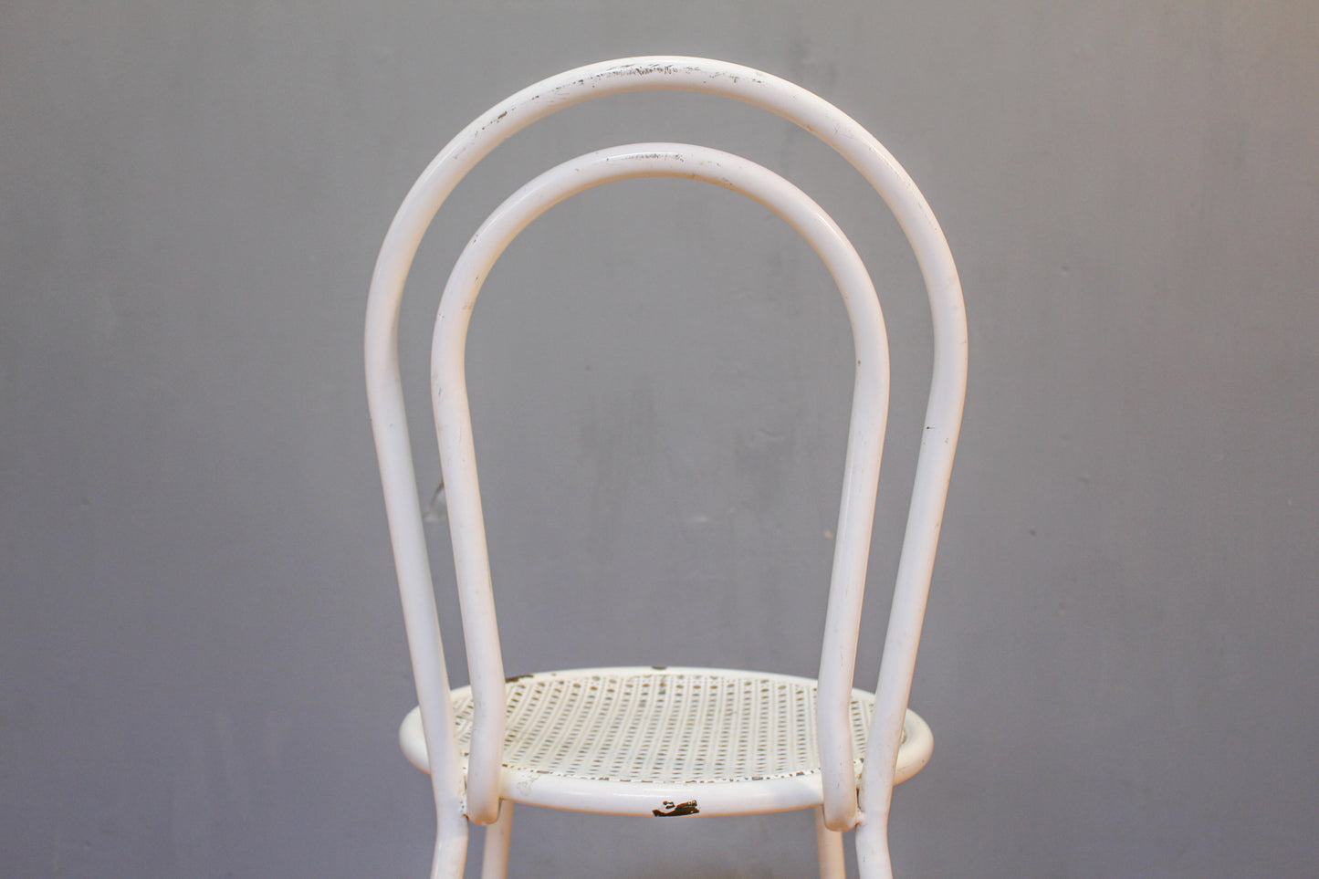 White Metal Bistro Side Chair