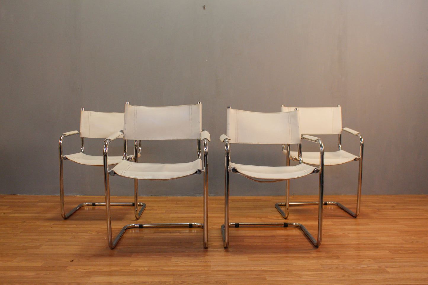 Mart Stam-Style White Cantilever Armchair