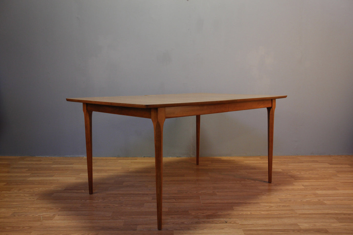 Walnut & Laminate Dining Table With 2 Leaves - ONLINE ONLY