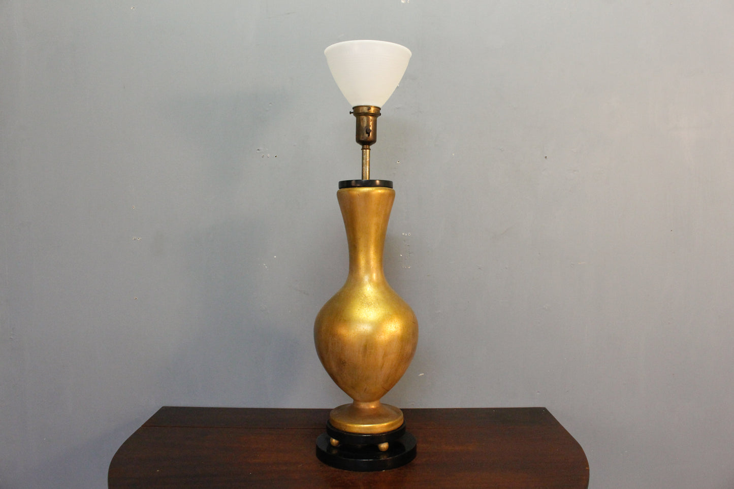 Large Gold Ceramic & Glass Table Lamp