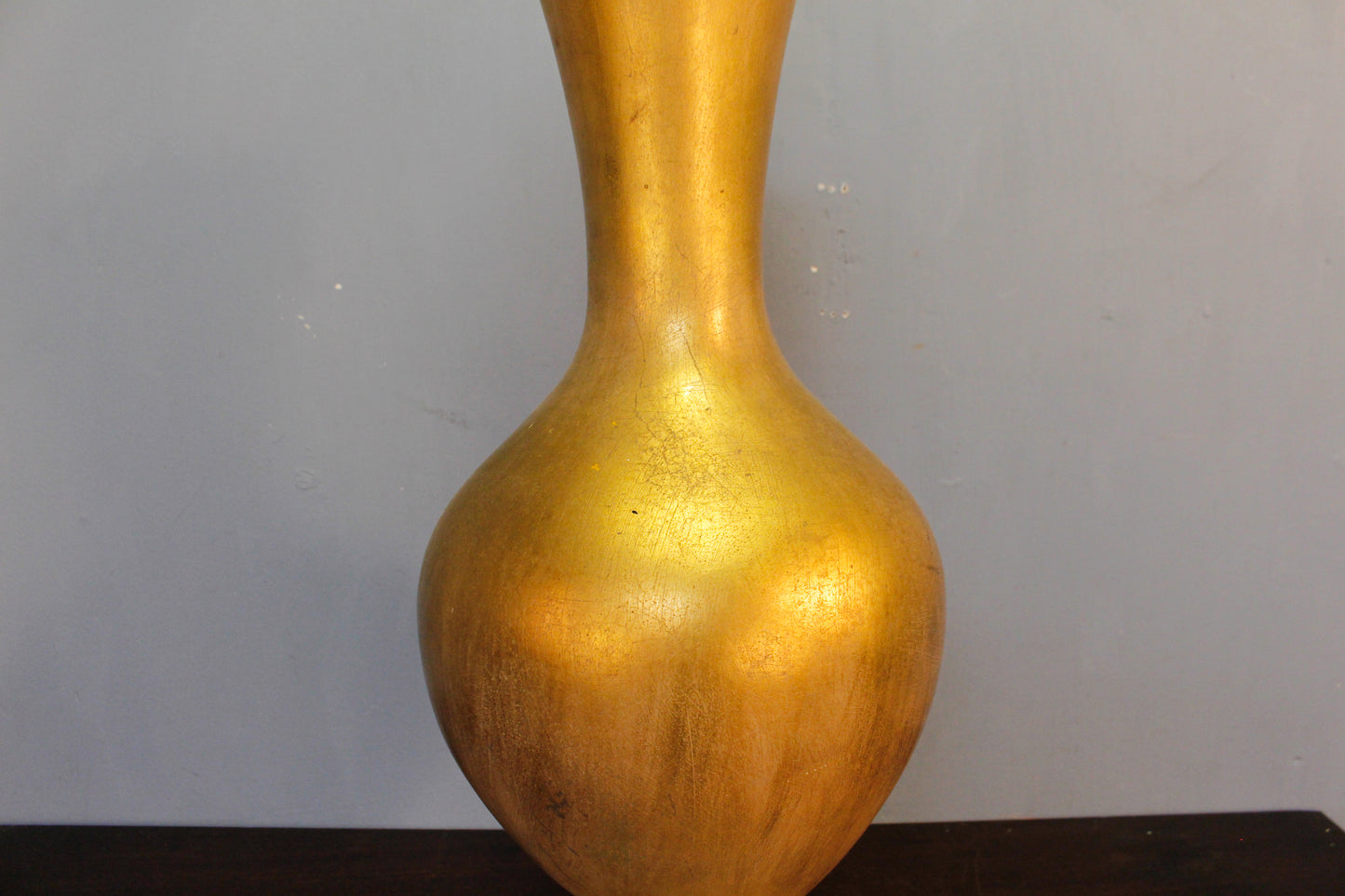 Large Gold Ceramic & Glass Table Lamp