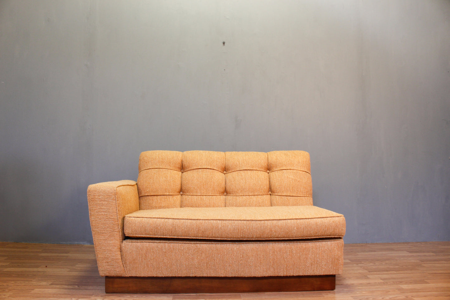 Mid Century Pastel Orange 1-Arm Loveseat