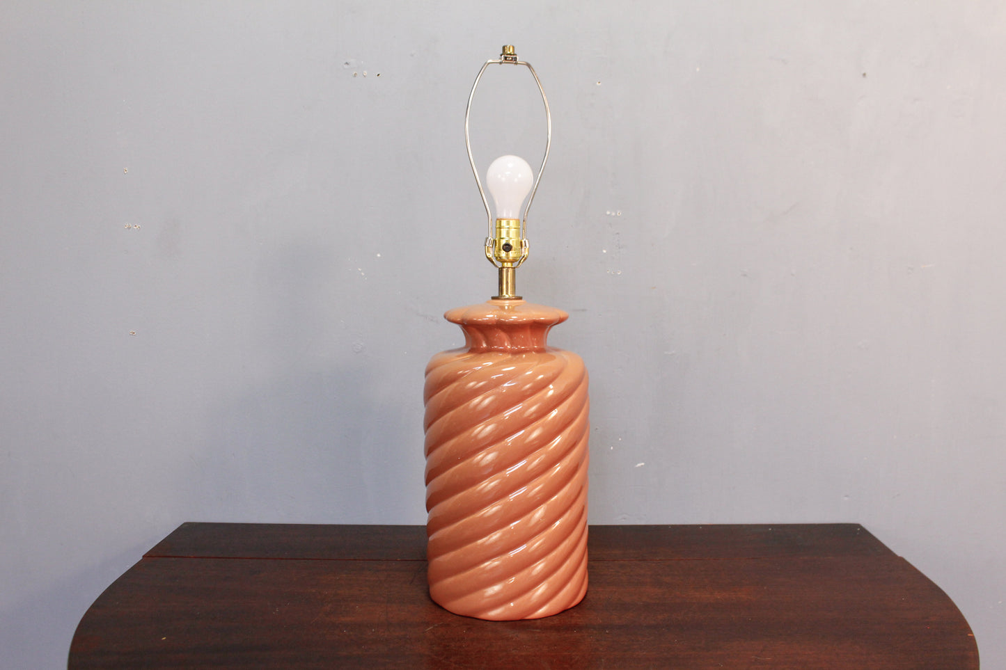 Peach Swirl Ceramic Table Lamp