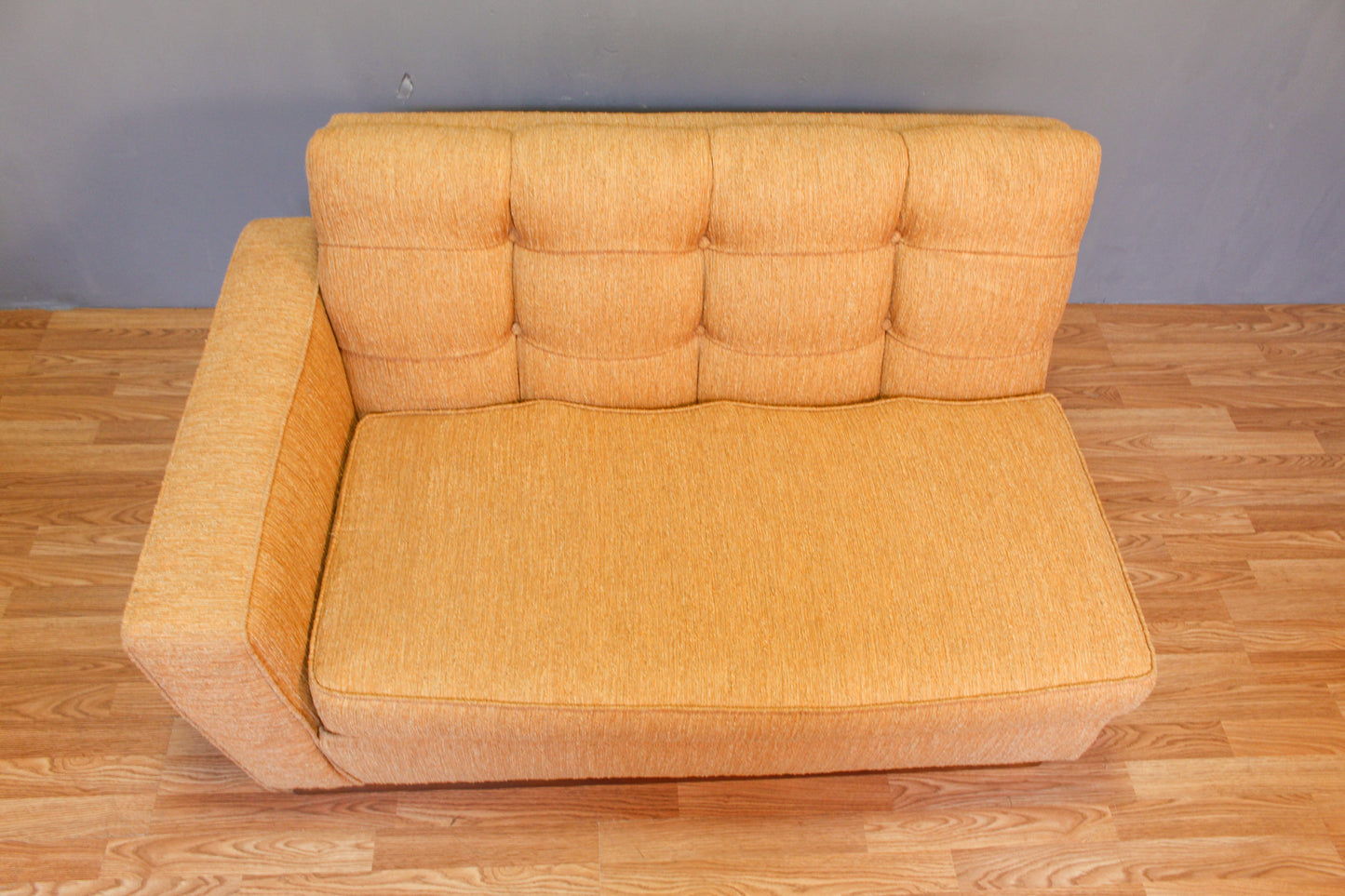 Mid Century Pastel Orange 1-Arm Loveseat