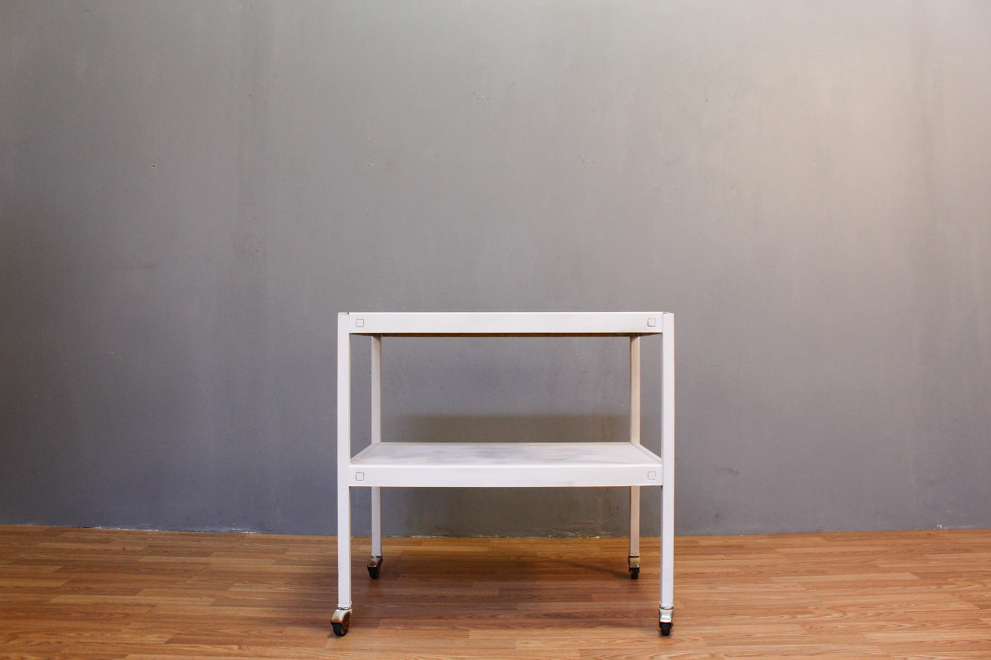 Industrial White 2-Tier Rolling Cart - ONLINE ONLY