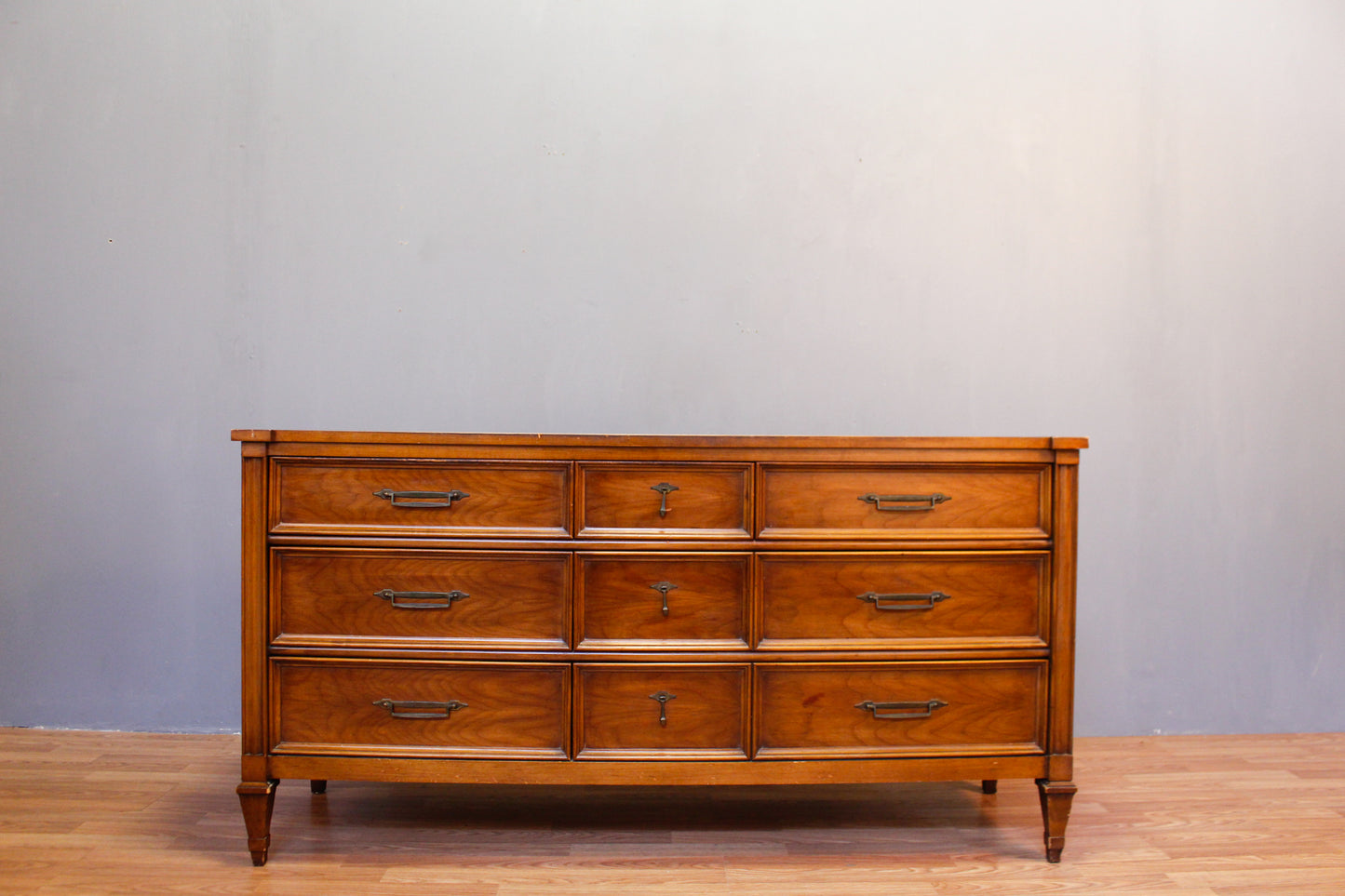 Mid Century Neoclassical 7-Drawer Credenza
