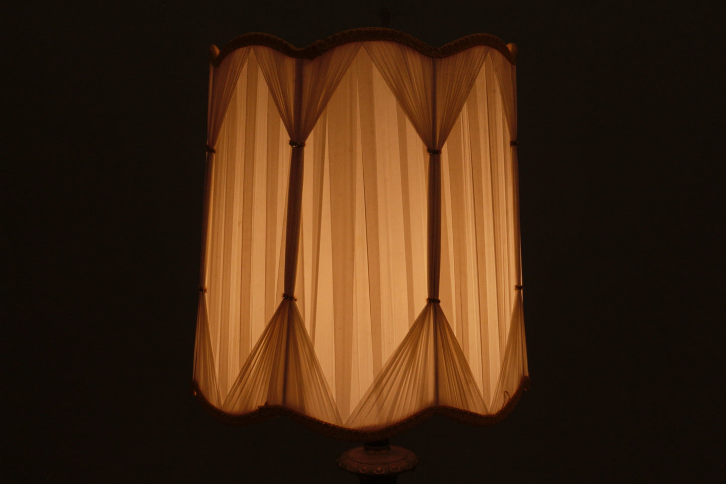 Ornate Brass & Glass Side Table Floor Lamp