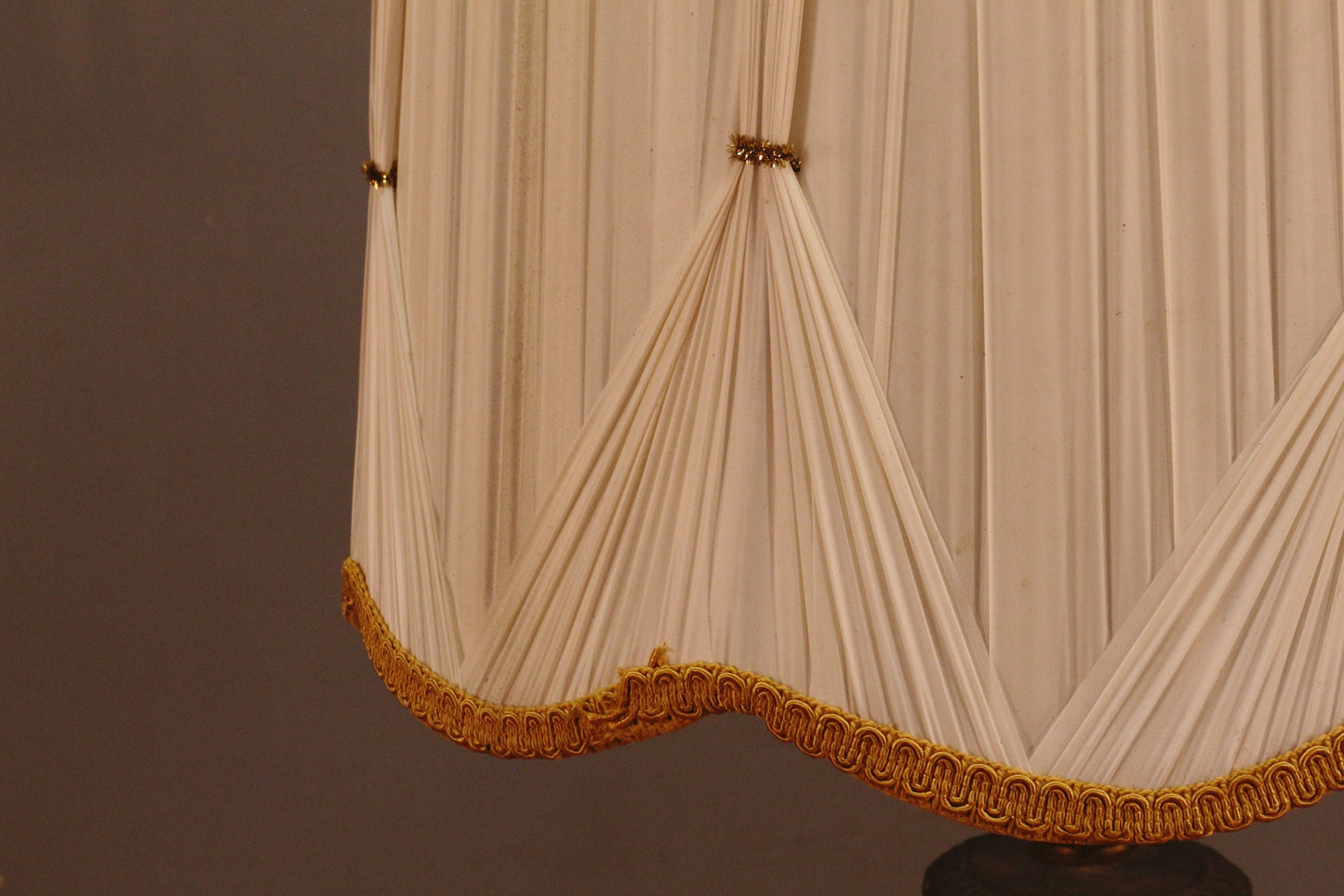 Ornate Brass & Glass Side Table Floor Lamp