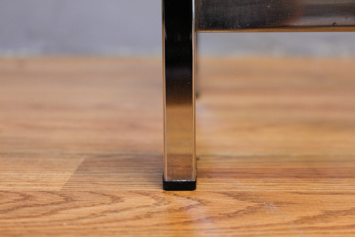 Square Chrome & Glass-Top Side Table