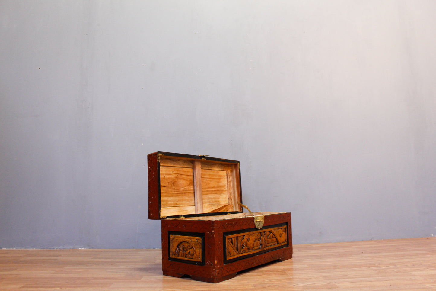 Chinese Carved Wooden Chest