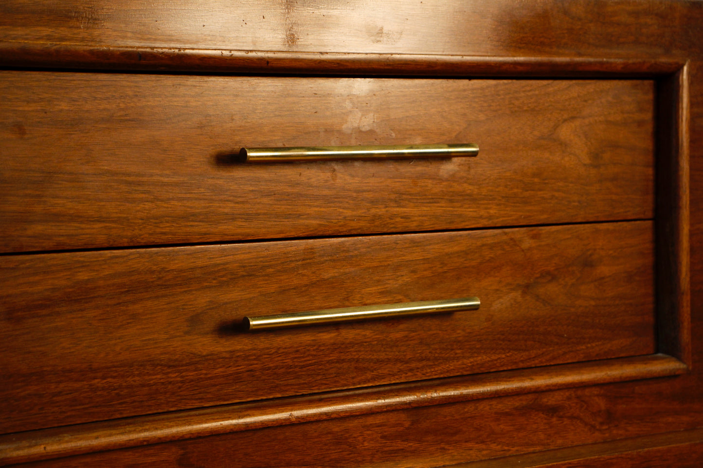 Mid Century Walnut 5-Drawer Highboy Dresser