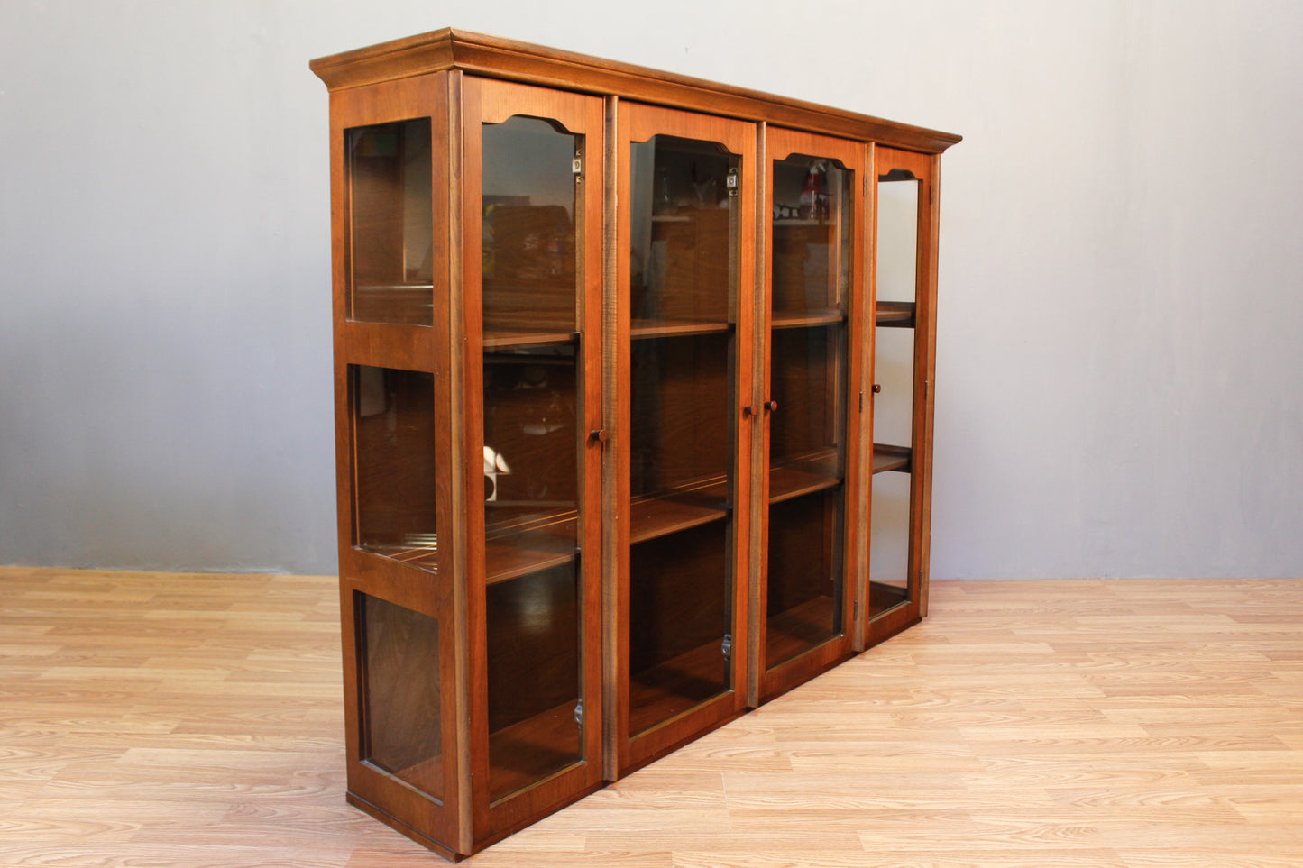 Large Glass-Front 4-Door Bookcase - ONLINE ONLY