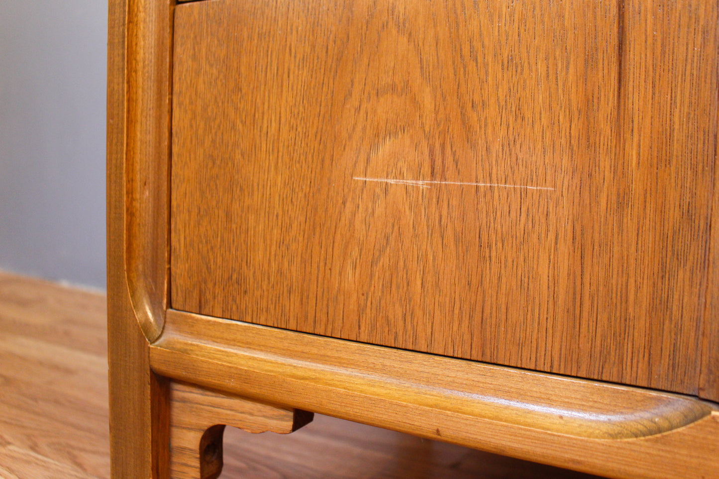 Mid Century Ornate 5-Drawer Highboy Dresser
