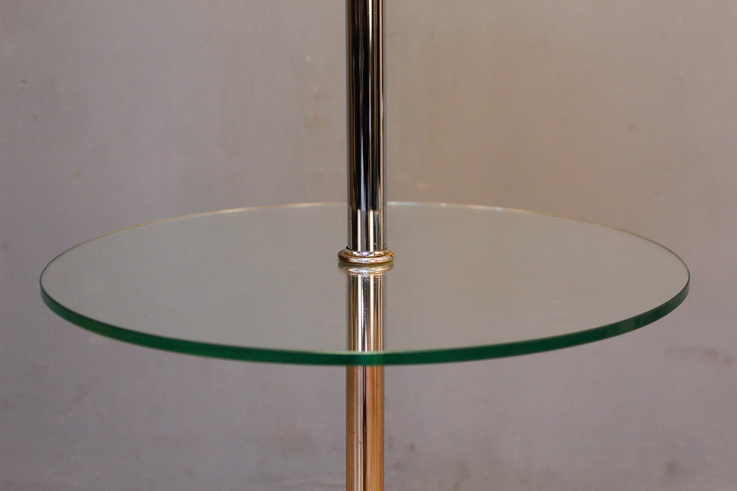 Chrome & Glass Side Table Floor Lamp