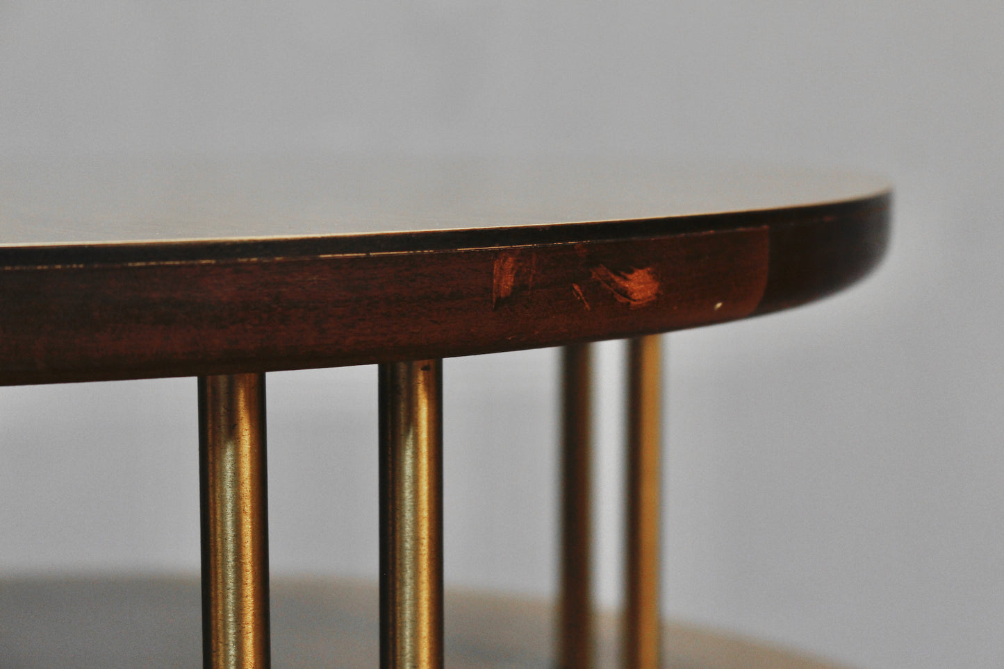 Mid Century Round Laminate 2-Tier End Table