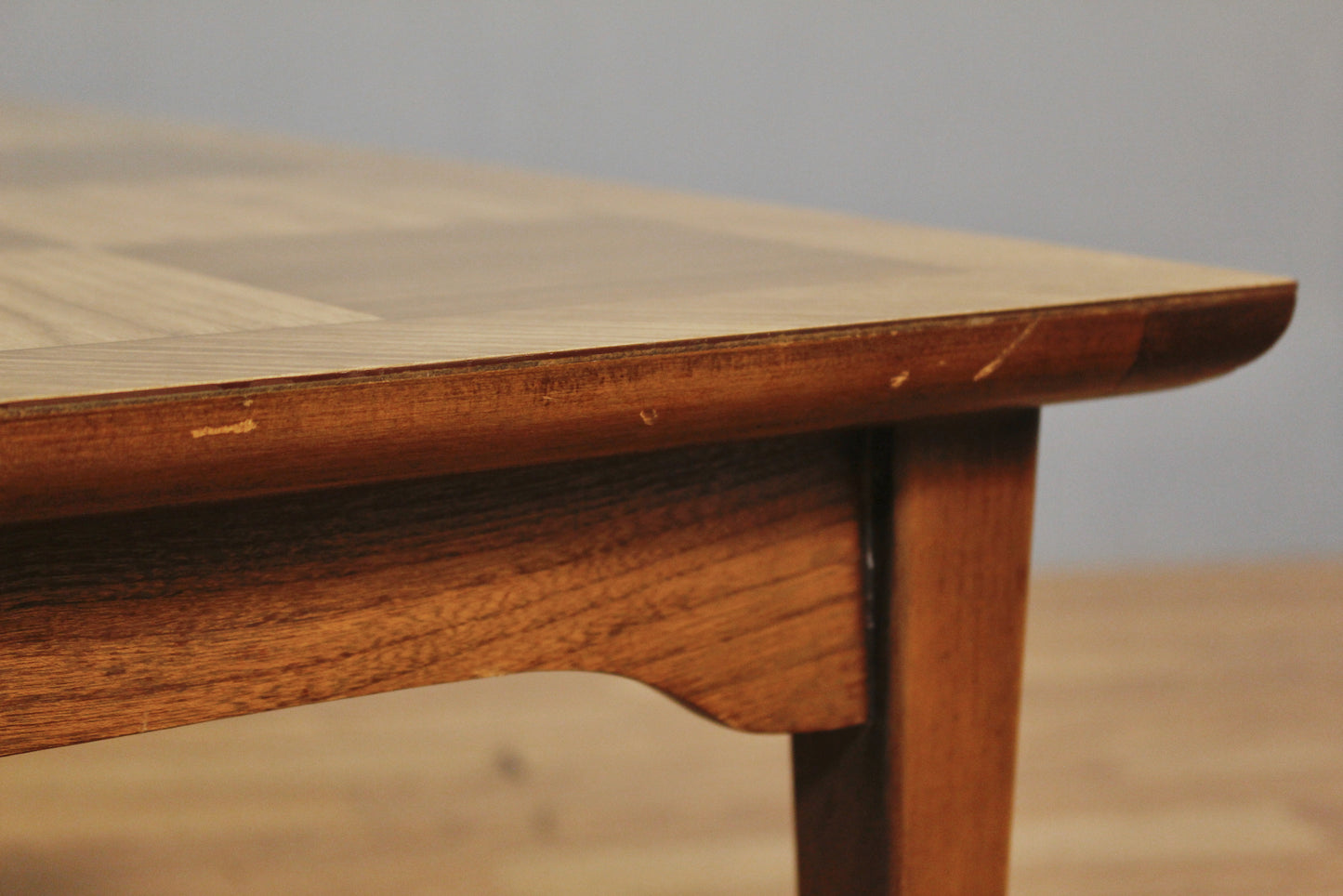 Lane Walnut & Laminate 2-Tier Corner End Table