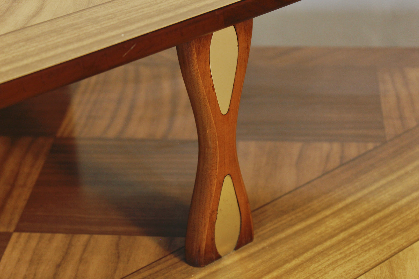 Lane Walnut & Laminate 2-Tier Corner End Table