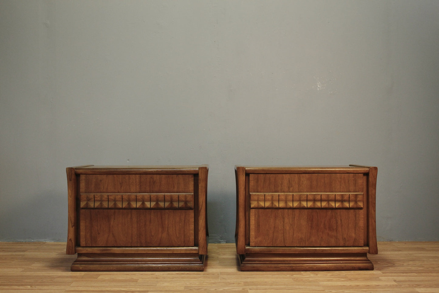 Mid Century Walnut & Oak 2-Drawer End Table - ONLINE ONLY