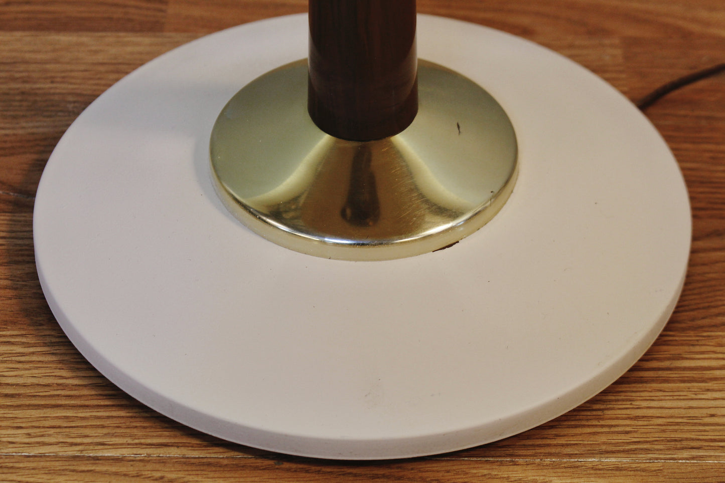Mid Century Walnut & White Side Table Floor Lamp