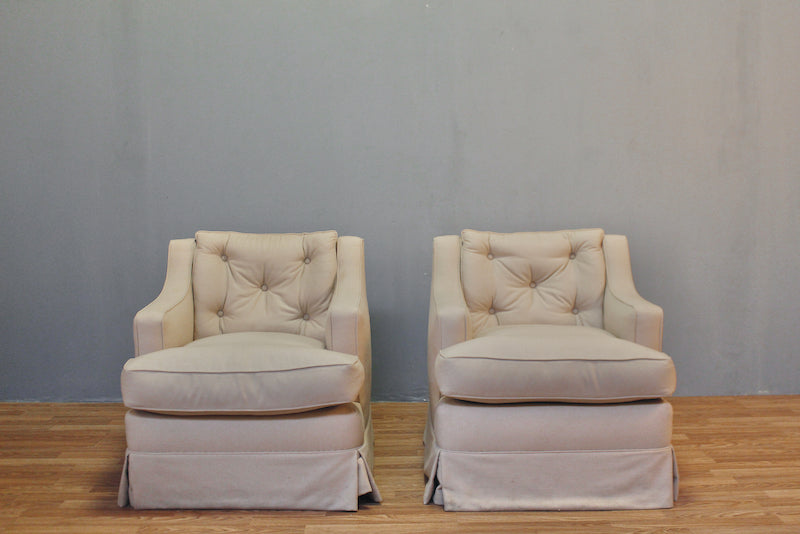 Tufted Boxy Eggshell Club Chair - ONLINE ONLY