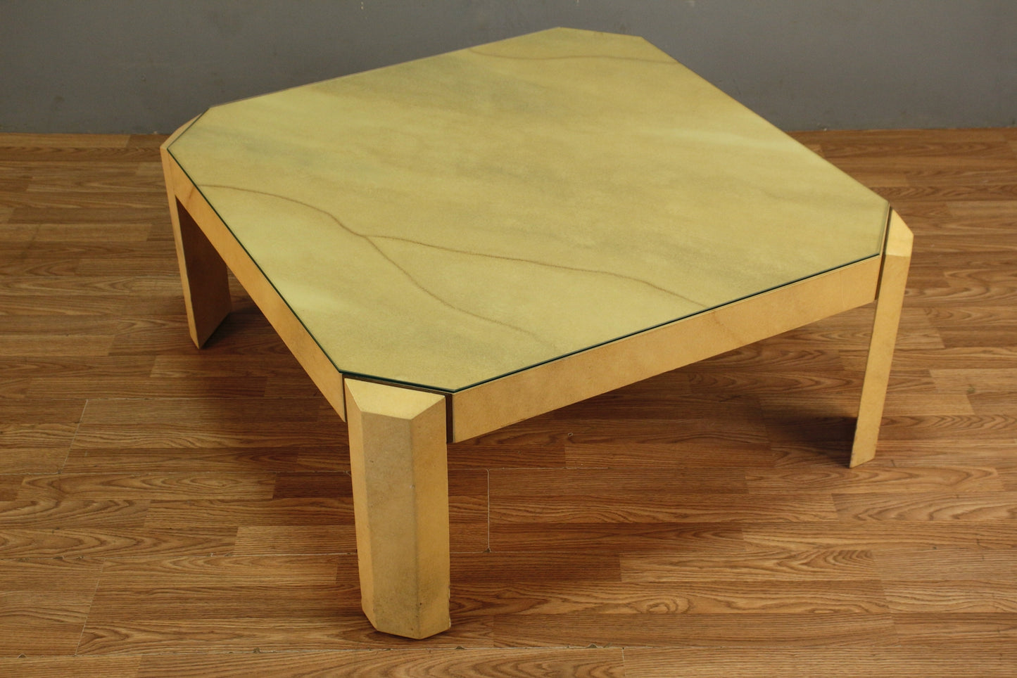 Large Faux Marble & Glass Coffee Table - ONLINE ONLY