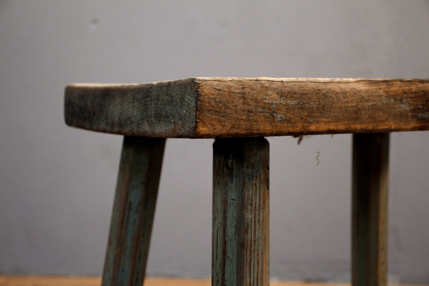 Farmhouse Seafoam Wooden Stool