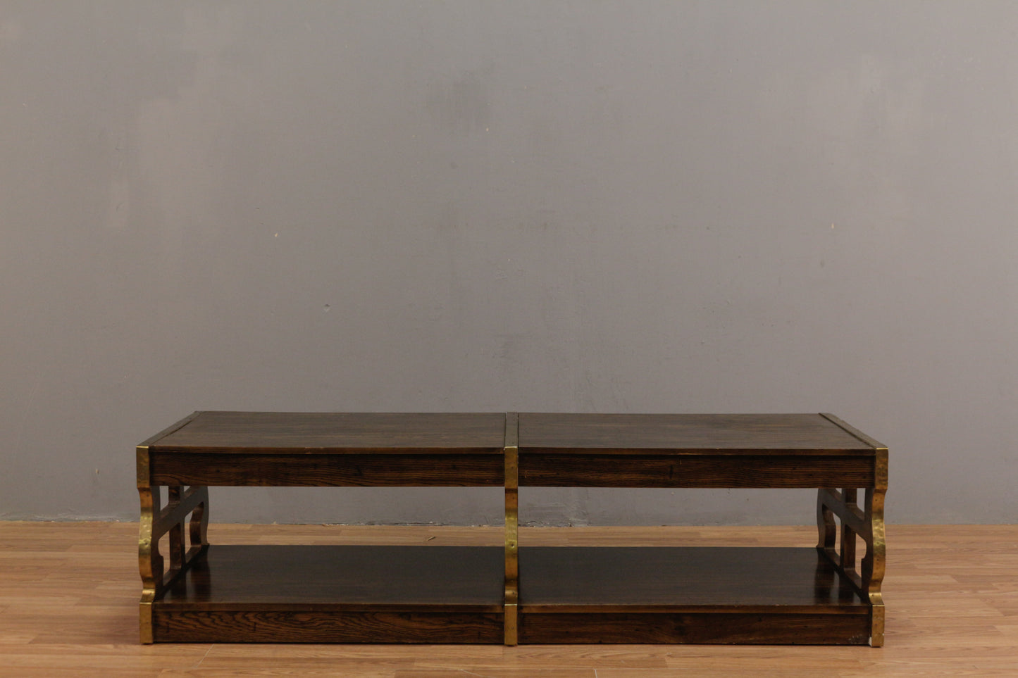 Campaign-Style Laminate & Gold Coffee Table - ONLINE ONLY